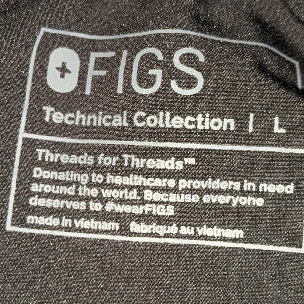 FIGS Technical Collection Black Scrub Pants Mens Large Drawstring Straight Leg